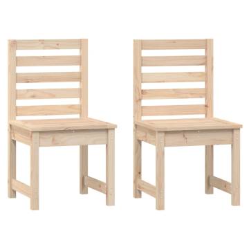 Garden Chairs 2 pcs Solid Pine Wood - Elegant Outdoor Seating