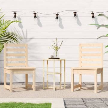 Garden Chairs 2 pcs Solid Pine Wood - Elegant Outdoor Seating