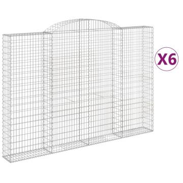 Arched Gabion Baskets 6 pcs - Durable Garden Barrier | HipoMarket