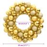 Gold Christmas Wreath 45 cm - Festive & Shatterproof Decor