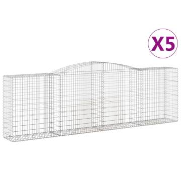 Arched Gabion Baskets 5 pcs | Durable Garden Barriers