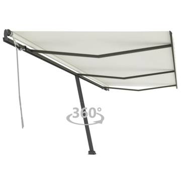 Freestanding Manual Retractable Awning 600x300 cm - Cream