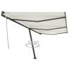 Freestanding Manual Retractable Awning 600x300 cm Cream Colour cream Size 600 x 300 cm Quantity in Package 1 