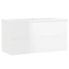 High Gloss White Sink Cabinet with Built-in Basin | HipoMarket