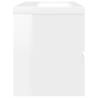 High Gloss White Sink Cabinet with Built-in Basin | HipoMarket