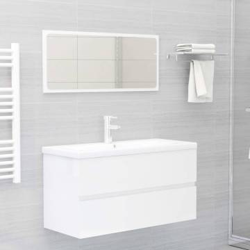 High Gloss White Sink Cabinet with Built-in Basin | HipoMarket