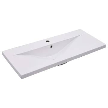 High Gloss White Sink Cabinet with Built-in Basin | HipoMarket