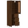 Stylish Highboard Brown Oak - 69.5x34x180 cm | Hipomarket