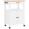 Kitchen Trolley MONZA - Solid Pine Wood - 60x40x90 cm