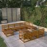 11 Piece Garden Lounge Set Solid Pinewood Colour honey brown Cushion included no Number of 1 