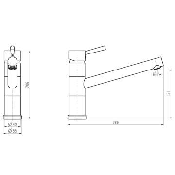 SCHÜTTE UNICORN Low Pressure Sink Mixer - Chrome Finish