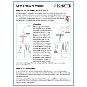 SCHÜTTE UNICORN Low Pressure Sink Mixer - Chrome Finish