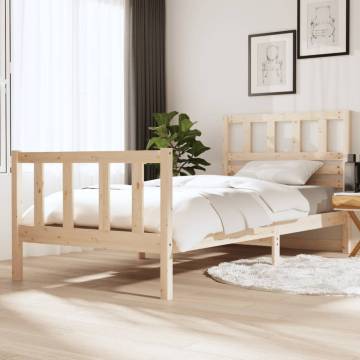 Solid Wood Bed Frame 100x200 cm - Timeless Design | HipoMarket