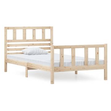 Solid Wood Bed Frame 100x200 cm - Timeless Design | HipoMarket