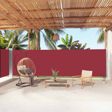 Retractable Side Awning Red 180x1000 cm - Garden Privacy Screen