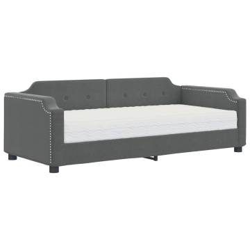 Versatile Daybed with Mattress - Dark Grey 90x190 cm