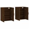 Elegant Brown Oak Wall Mounted Cabinets - 2 pcs | HipoMarket