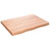 Light Brown Solid Wood Bathroom Countertop - 80x60 cm