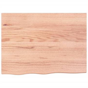 Light Brown Solid Wood Bathroom Countertop - 80x60 cm