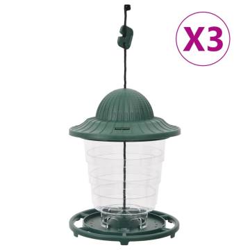 Bird Feeders 3 pcs Dark Green - Perfect for Your Garden