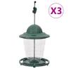 Bird Feeders 3 pcs Dark Green 13x13x17 cm Size 13 x 13 x 17 cm 