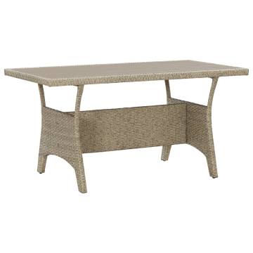 Garden Table Grey 120x70 Poly Rattan - Elegant Outdoor Dining