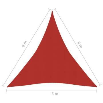 HDPE Sunshade Sail 160g Red 5x6x6m - Outdoor Shelter