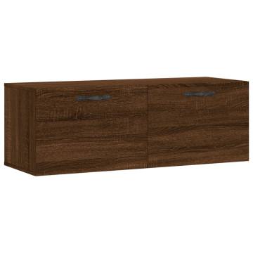 Brown Oak Wall Cabinet 100x36.5x35 cm - Stylish Storage Solution