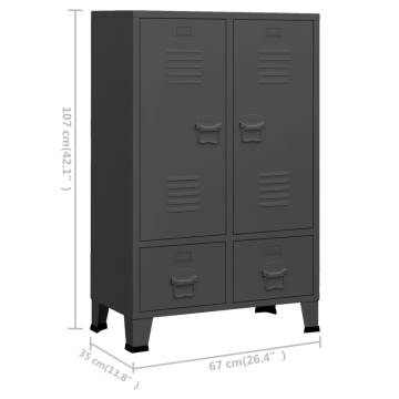 Industrial Wardrobe Anthracite 67x35x107 cm | Durable Steel Storage