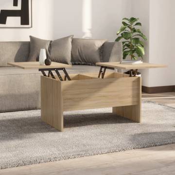 Coffee Table Sonoma Oak 80x50 cm - Stylish Engineered Wood