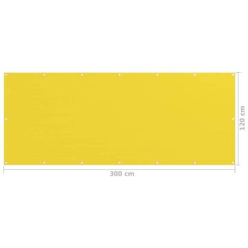 Yellow HDPE Balcony Screen 120x300 cm - Privacy & Shade