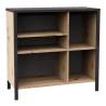 FMD Dresser with 5 Open Compartments - Artisan Oak & Steel Dark