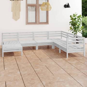 7 Piece White Pine Garden Lounge Set - Relax in Style