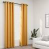 Linen-Look Blackout Curtains with Grommets 2pcs Yellow 140x225cm Colour yellow Size 140 x 225 cm Quantity in Package 2 