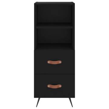 Stylish Highboard Black 34.5x34x180 cm | Engineered Wood