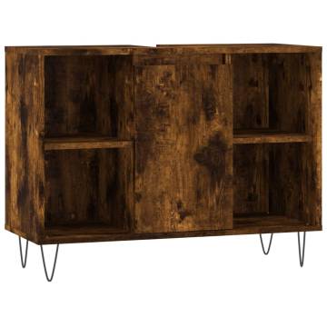 Smoked Oak Bathroom Cabinet - 80x33x60 cm | Durable & Stylish