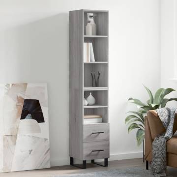 Highboard Grey Sonoma 34.5x34x180 cm - Stylish Storage Solution