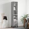 Highboard Grey Sonoma 34.5x34x180 cm Engineered Wood Colour grey sonoma Quantity in Package 1 Model 2 drawers 2 shelves 