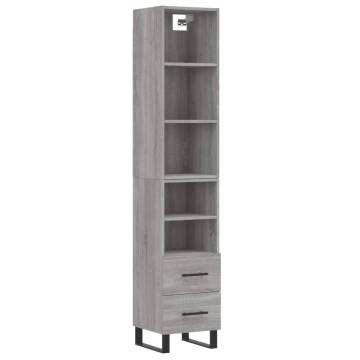 Highboard Grey Sonoma 34.5x34x180 cm - Stylish Storage Solution