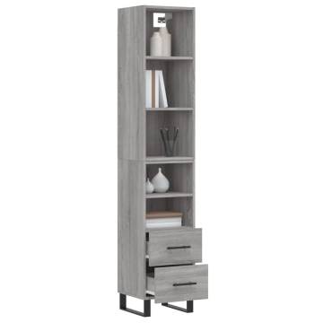 Highboard Grey Sonoma 34.5x34x180 cm - Stylish Storage Solution