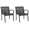 Garden Chairs 2 pcs Steel and WPC Black Colour black Quantity in Package 2 Number of 