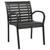 Garden Chairs Set of 2 - Weather-Resistant Steel & WPC Black