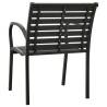 Garden Chairs Set of 2 - Weather-Resistant Steel & WPC Black