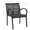 Garden Chairs Set of 2 - Weather-Resistant Steel & WPC Black