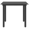 Garden Dining Table Black 80x80x74 cm - Steel & Glass