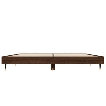 Brown Oak Bed Frame 135x190 cm | Durable & Stylish Design