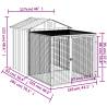 Light Grey Chicken Cage with Run - Galvanised Steel 117x201 cm