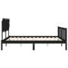 Black Super King Size Wooden Bed Frame with Headboard