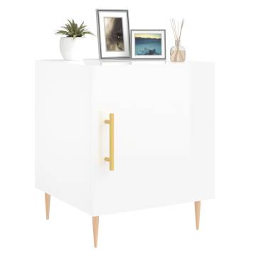 Stylish Bedside Cabinets - High Gloss White - 2 pcs - 40x40x50 cm