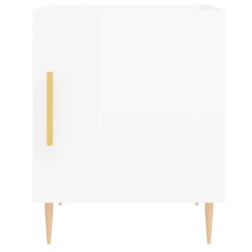 Stylish Bedside Cabinets - High Gloss White - 2 pcs - 40x40x50 cm